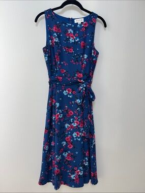 Elle Floral Sleeveless Blue Dress